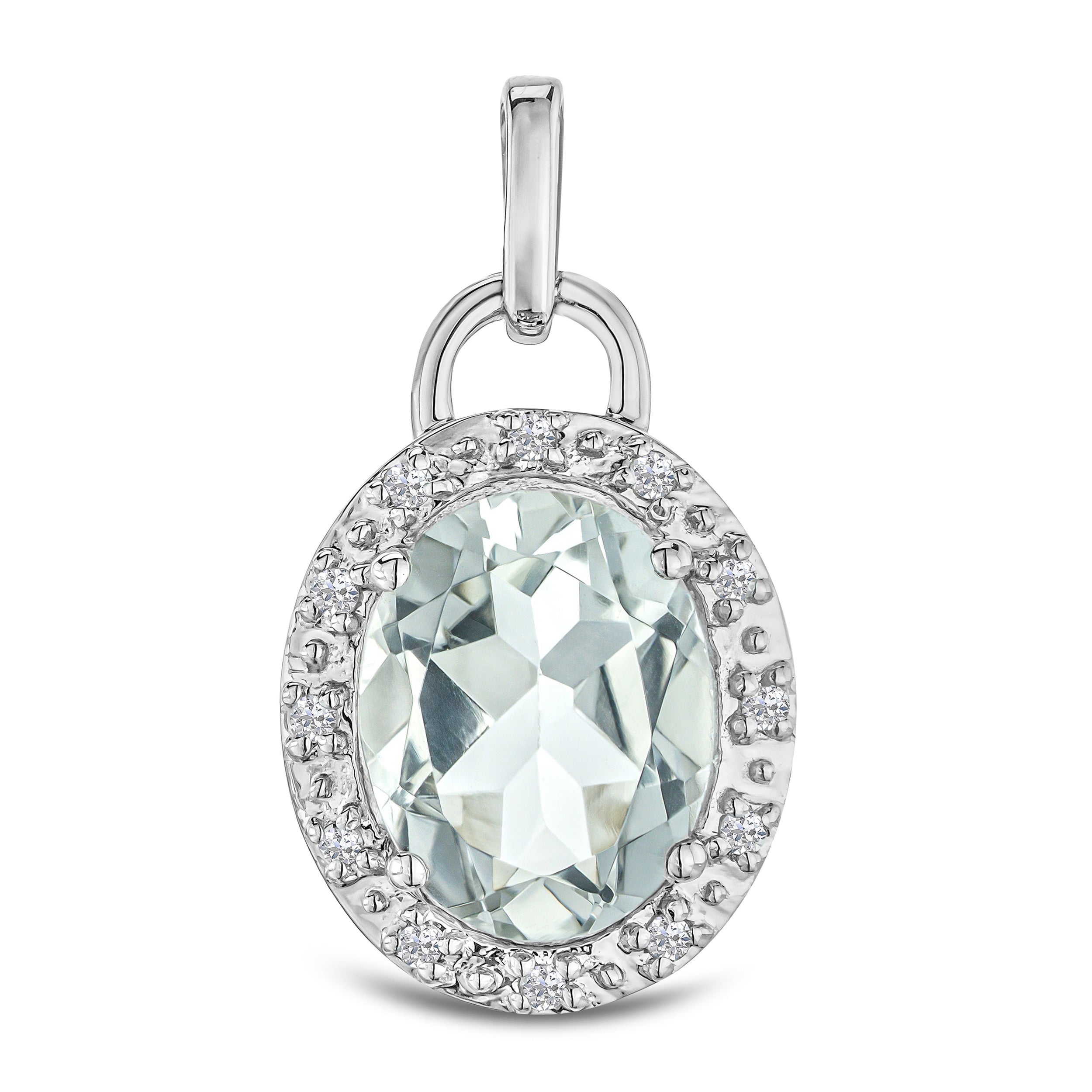 Aquamarine 3.69CT And Diamond 925 Sterling Silver Earrings